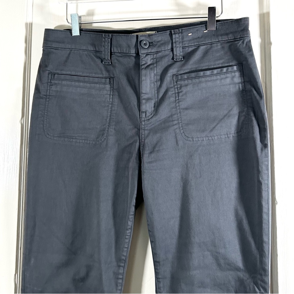 Madewell Kick Out Crop Pants in Garment-Dyed Sateen Dark Pavement 32 - Picture 7 of 11